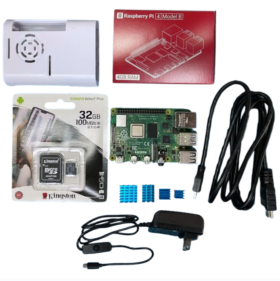 Raspberry Pi 4 Bundle Kit - 8GB with ABS Plastic Casing RPI USB C Power Heat Sink Micro
