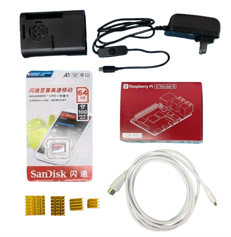 Raspberry Pi 4 Bundle Kit - 8GB with ABS Plastic Casing RPI USB C Power Heat Sink Micro
