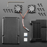 Aluminum Metal Heatsink Raspberry Pi 4 Case with Dual Fans - circuitrocks