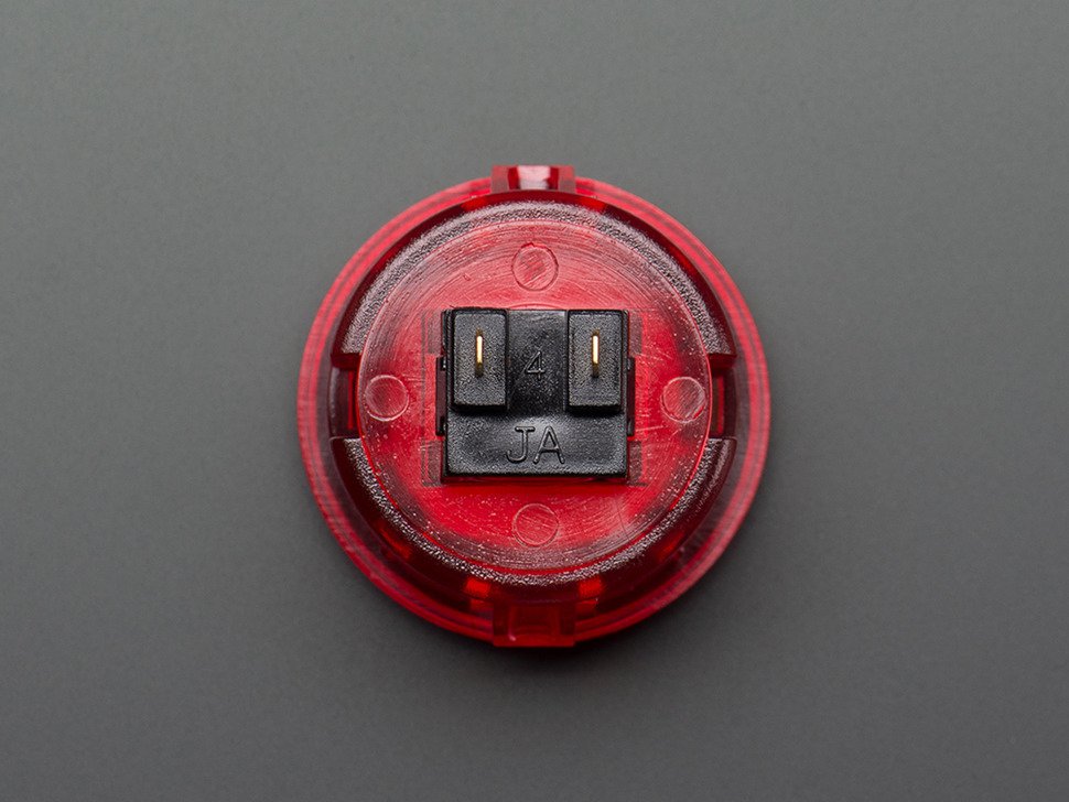 Arcade Button  30mm Translucent Red