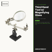Third Hand Tool w/ Magnifying Glass - Soldering Helping Hand - genuine, circuit.rocks