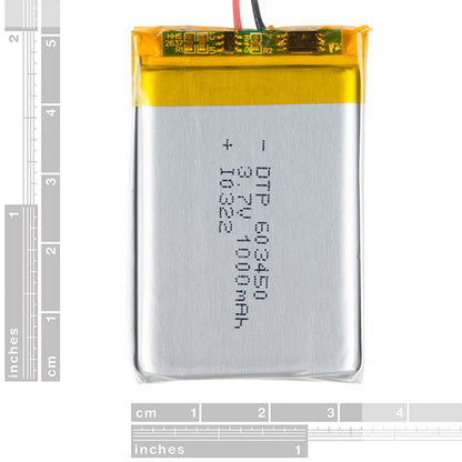 Battery 3.7V Polymer Lithium Ion 1000mAh