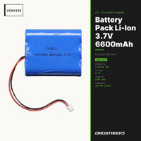 Battery Pack Li-Ion 3.7V 6600mAh - Triple 18650 - genuine, circuit.rocks