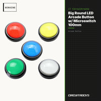 Big Round LED Arcade Button w/ Microswitch 100mm - genuine, circuit.rocks
