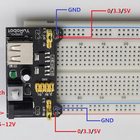 Breadboard Power Supply 3.3V or 5V with USB Port - circuitrocks