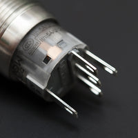LED BLUE 16mm Illuminated Flat Metal Push Button Switch 16mm - circuitrocks