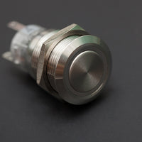 LED BLUE 16mm Illuminated Flat Metal Push Button Switch 16mm - circuitrocks