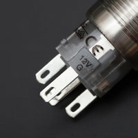 LED GREEN 16mm Illuminated Flat Metal Push Button Switch 16mm - circuitrocks