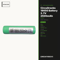 Circuitrocks 18650 Battery 3.7V 2500mAh - High-Drain Cell - genuine, circuit.rocks