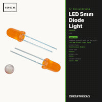 LED 5mm Diode Light - 5pcs Through-Hole - genuine, circuit.rocks