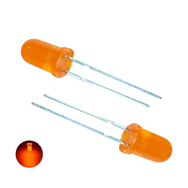 LED 5mm Diode Light 5pcs Through-Hole (AJ334) ORANGE