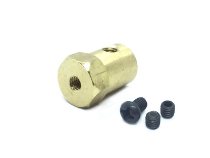 Coupling 6mm Hexagon Brass for Motor Shafts and Wheel