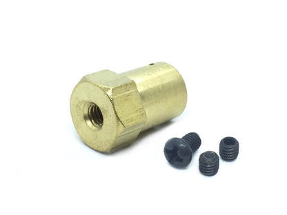 Coupling 7mm Hexagon Brass for Motor Shafts and Wheel