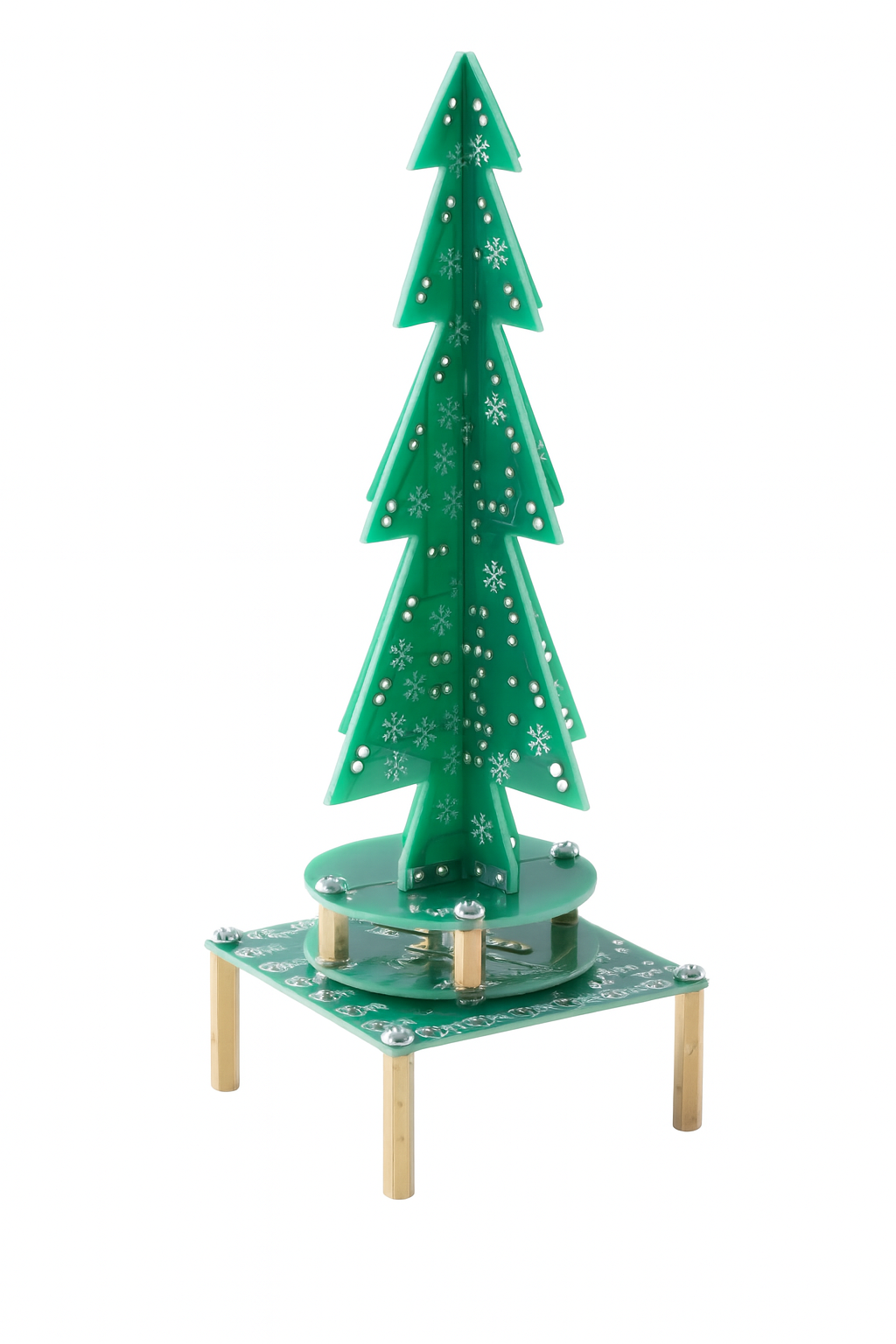 TwinkleSpin DIY LED Christmas Tree Music Box – Auto‑Rotating Light‑Show Kit
