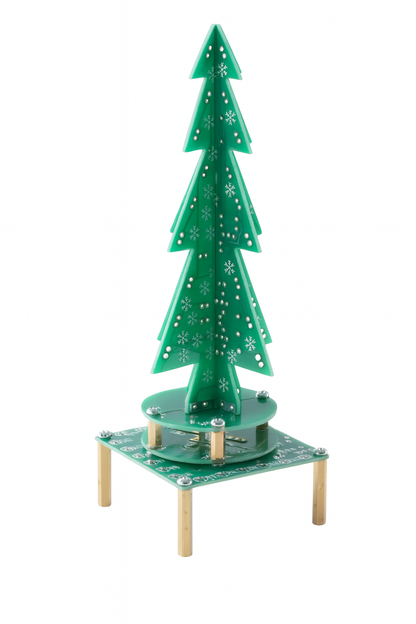 TwinkleSpin DIY LED Christmas Tree Music Box – Auto‑Rotating Light‑Show Kit