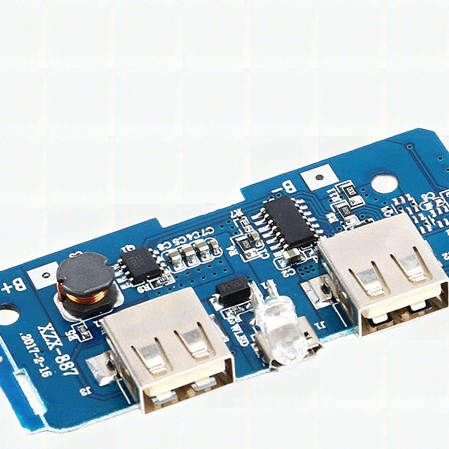 Dual MicroUSB 3.7V to 5V 2A Mobile Power Bank Module