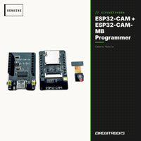 ESP32-CAM + ESP32-CAM-MB Programmer - 2MP OV2640, WiFi/BLE - genuine, circuit.rocks