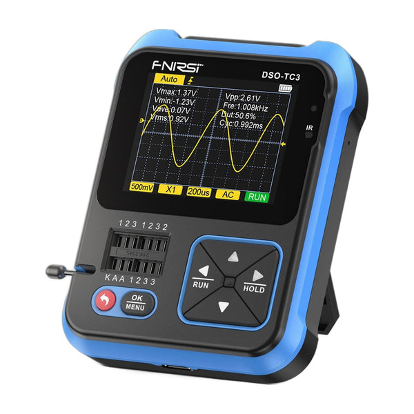 FNIRSI DSO-TC3 3-in-1 Oscilloscope + Component Tester - circuit.rocks