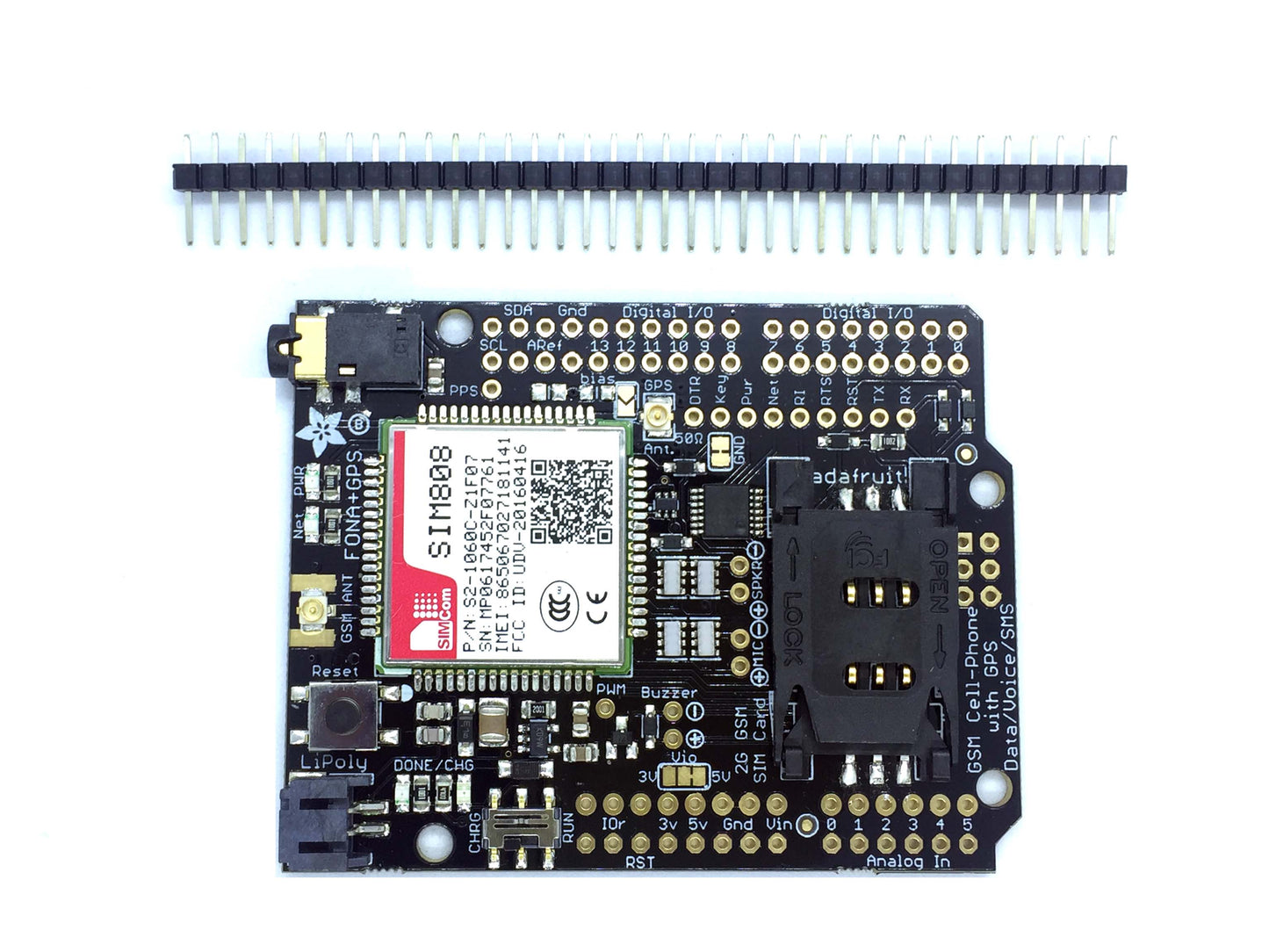 FONA 808 Shield Mini Cellular GSM GPS for Arduino Adafruit