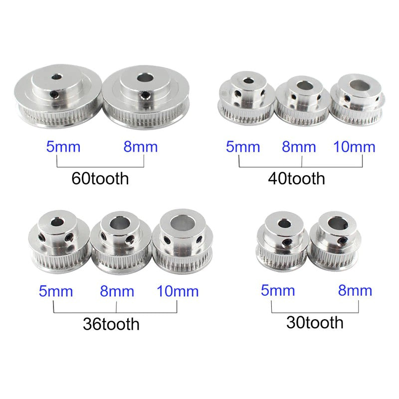 GT2 Timing Pulley 2Gt Bore Aluminium Gear Teeth - circuitrocks