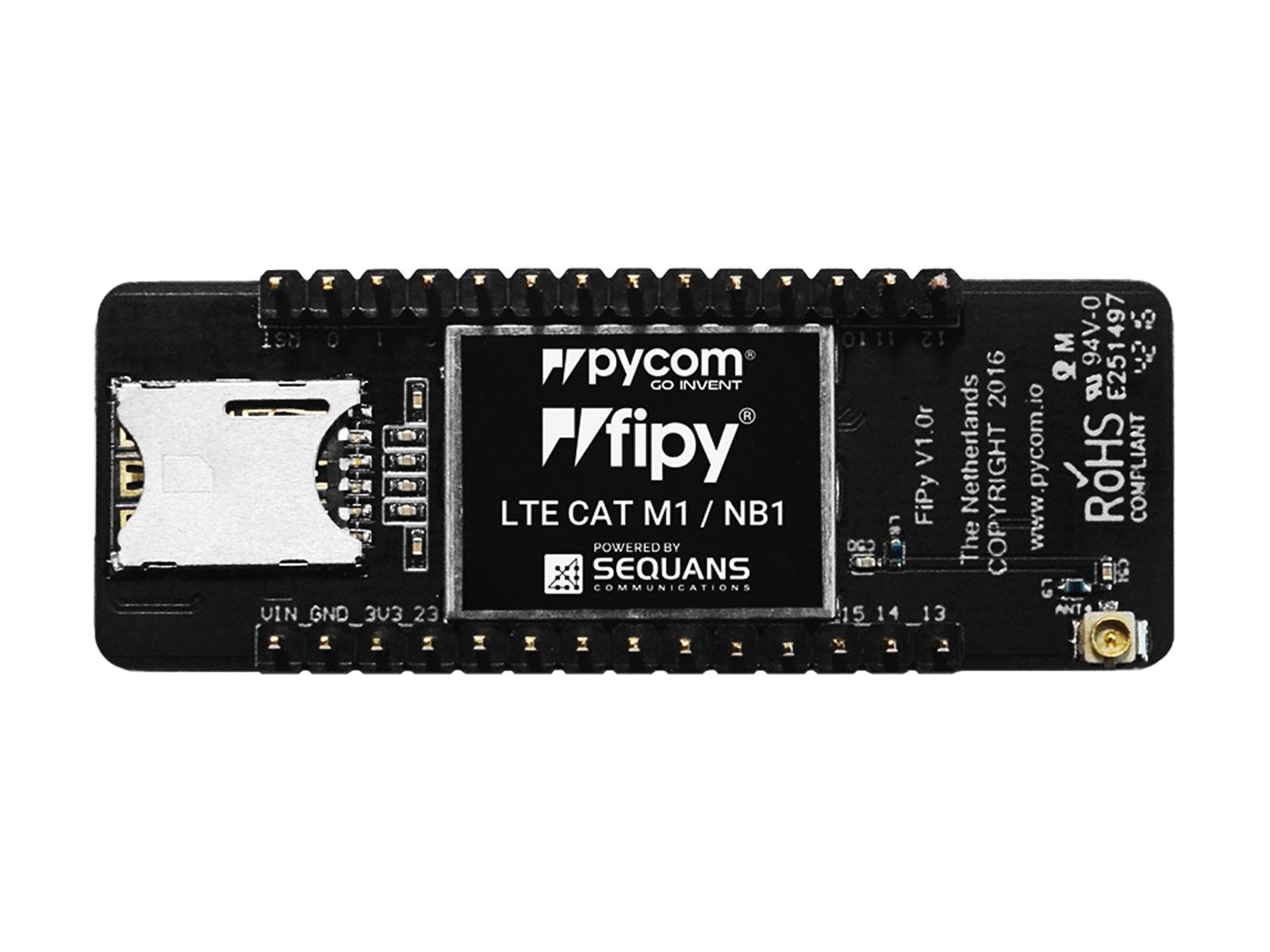 Pycom Fipy MicroPython enabled development board LoRa Sigfox WiFi Bluetooth LTE CAT M1 NB-IoT