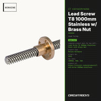Lead Screw T8 1000mm Stainless w/ Brass Nut - genuine, circuit.rocks