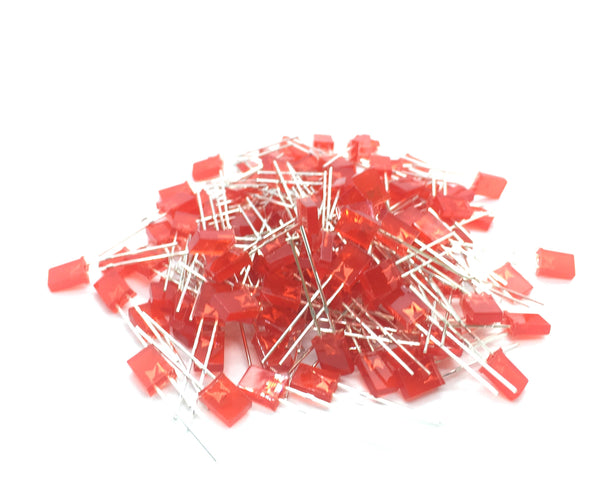 LED Rectangle Red 2x5x7mm 5pcs