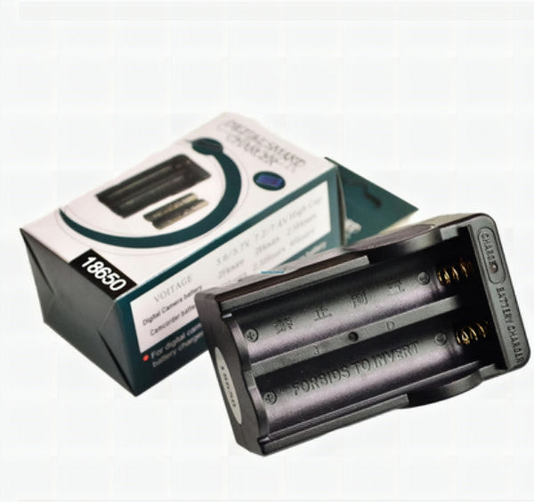 18650 Double-Slot Lithium Battery Charger - Dual Bay