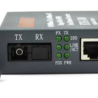 Media Converter HTB-3100 Fiber Optical Single Mode Single Fiber SC Port 20KM External Power Supply 10/100M - circuitrocks