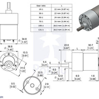 Metal Gear Motor 37Dx54L mm 70:1 - view 3