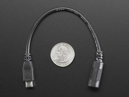 MicroUSB Plug to 5.5 / 2.1mm DC Barrel Jack Adapter