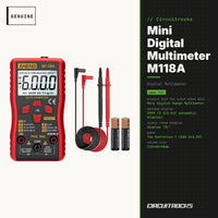 Mini Digital Multimeter M118A - Compact Auto-Range DMM - genuine, circuit.rocks