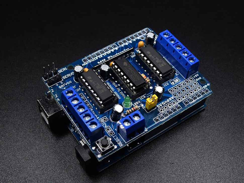 Motor Driver Shield Red Color Motor Driver Shield Four Channel L293D For | Circuitrocks