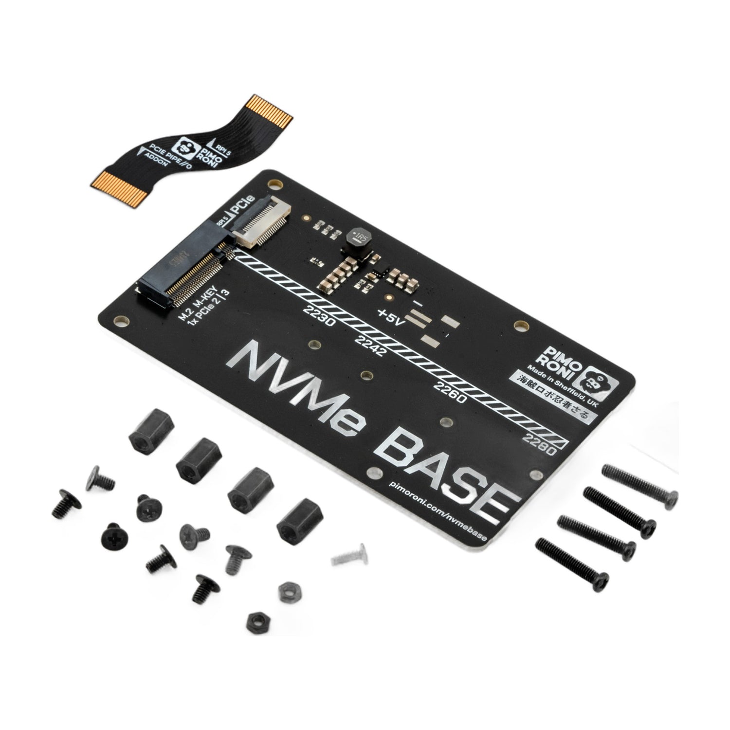 Pimoroni NVMe Base for Raspberry Pi 5 - PCIe SSD Adapter - circuit.rocks