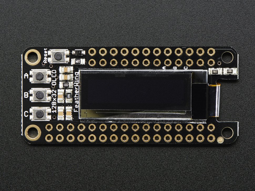 OLED FeatherWing 128x32 OLED Add-on For All Feather Boards