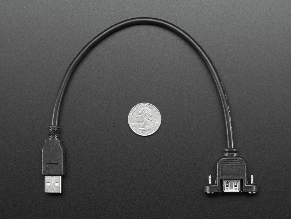 Panel Mount USB Cable A Male to A Female
