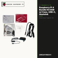 Raspberry Pi 4 Bundle Kit 8GB w/ Case, USB-C, Heatsink - genuine, circuit.rocks