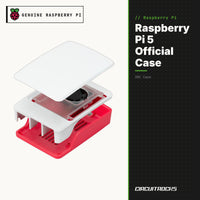 Raspberry Pi 5 Official Case - Red/White with Fan - genuine, circuit.rocks