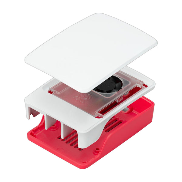 Raspberry Pi 5 Official Case - Red/White with Fan - circuit.rocks