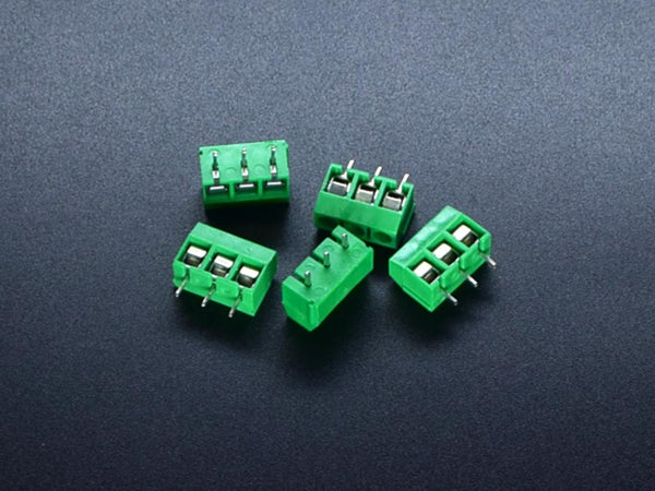 Screw Terminals 3Pin 5mm Pitch Green 5PCS - circuitrocks