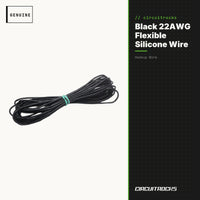 Black 22AWG Flexible Silicone Wire - 200C High-Temp - genuine, circuit.rocks