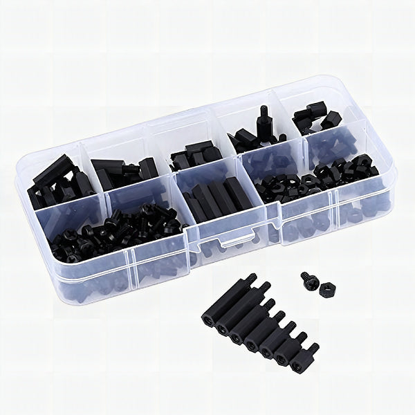 Standoff & Screw Set Black Nylon M3 Thread - Spacer Kit