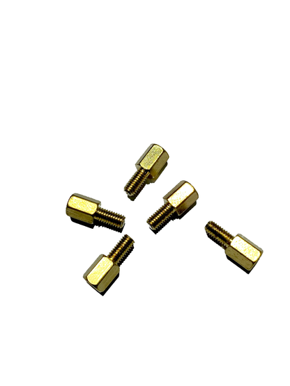 M3 Brass Male–Female Hex Standoffs (5-Pack) | 6 mm Hex