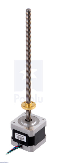 Stepper Motor with 18cm Lead Screw: Bipolar, 200 Steps/Rev, 42×38mm, 2.8V, 1.7 A/Phase - circuitrocks