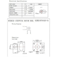 Stepper NEMA 17 Bipolar Motor 42 x 42 x 34 mm - circuitrocks