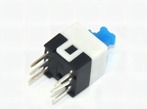Switch Self-Locking Square DPDT - Push-Push Latching
