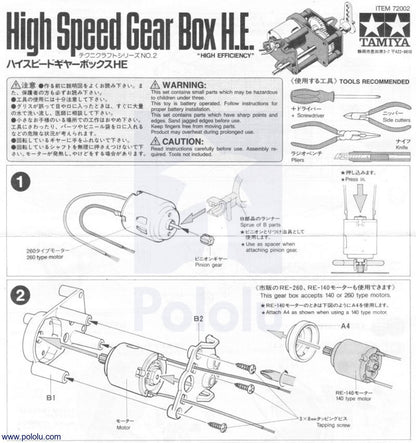 Tamiya 72002 High-Speed Gearbox Kit