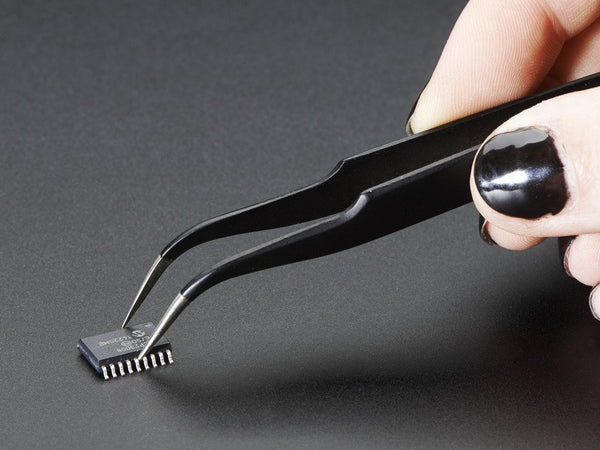 Fine Tip Curved ESD-Safe Tweezers 120mm - Precision SMD