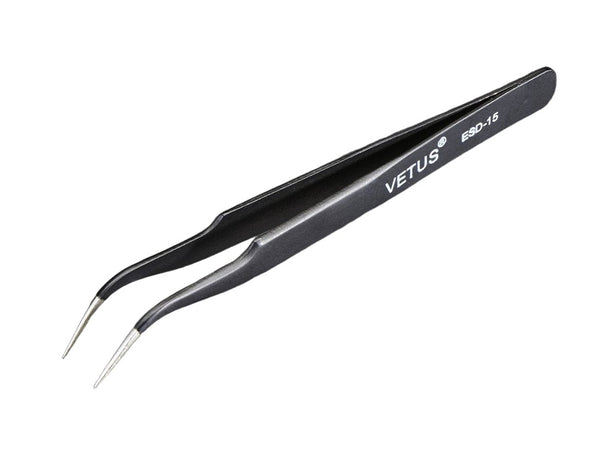 Fine Tip Curved ESD-Safe Tweezers 120mm