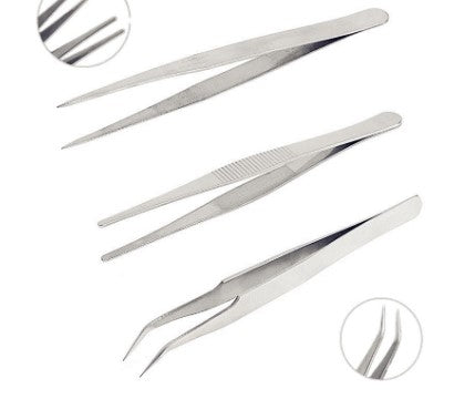 Tweezers Stainless Steel Assembly Repair Precision Tool Electronic Set